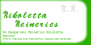 nikoletta meinerics business card